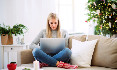 woman on a computer 